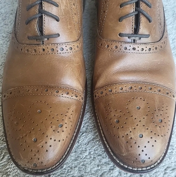 Johnston & Murphy Oxford Shoes Mens 10M Tan Leather Dress Cap Toe Conard 23-8682 - Picture 8 of 14